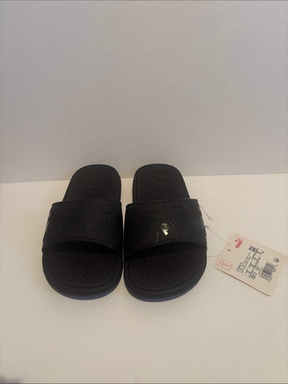 Puma Kids Black Slide Sandals